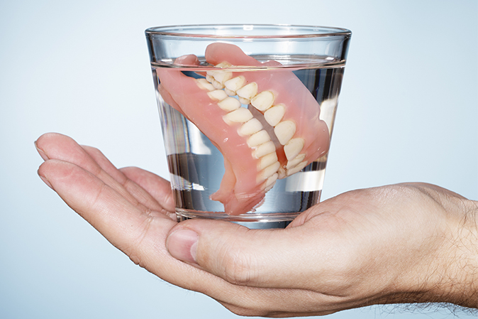 graphic of an implanted dental bridge