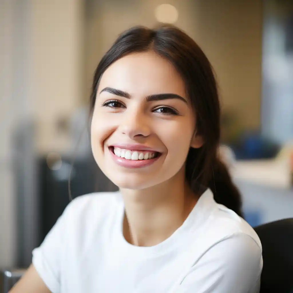 girl smiling after finding out why her teeth were hurting