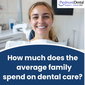 How much does the average family spend on dental care?