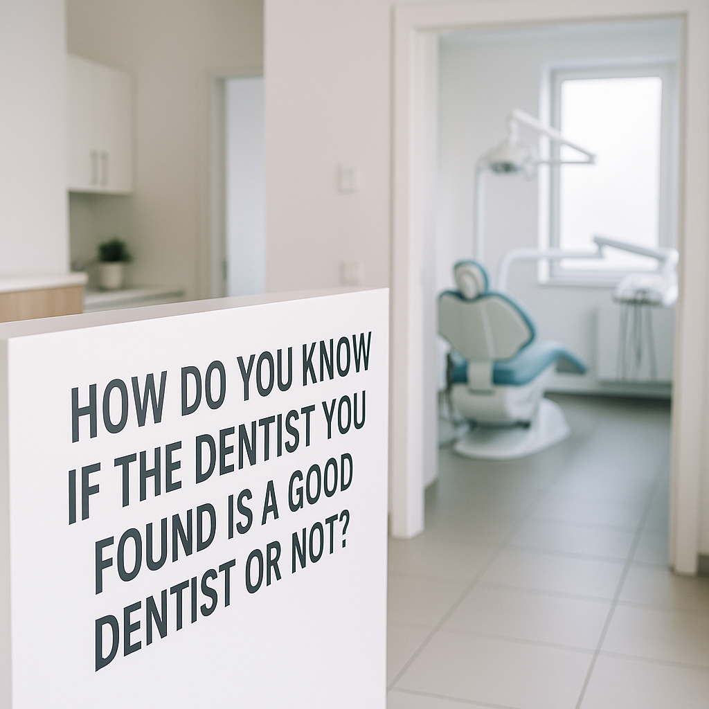 How do you know if the dentist you found is a good dentist or not?