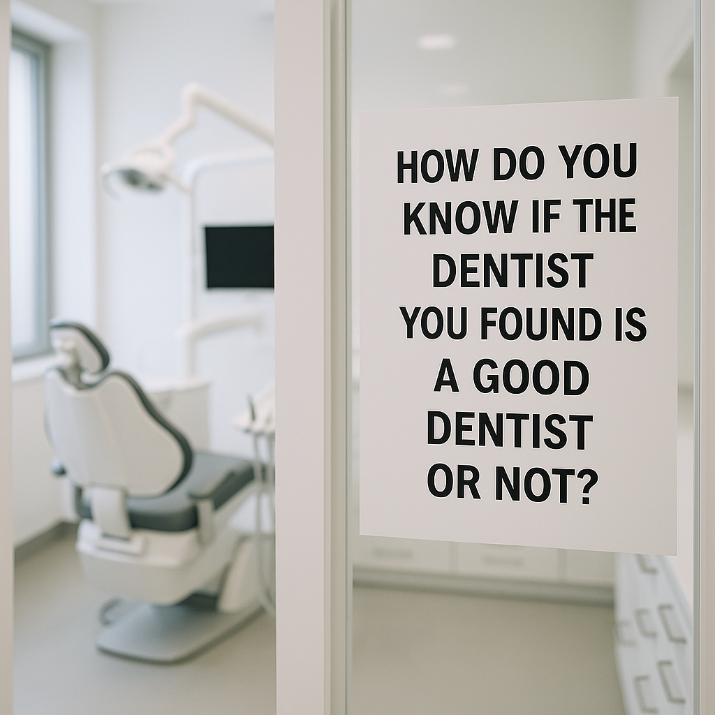How do you know if the dentist you found is a good dentist or not?