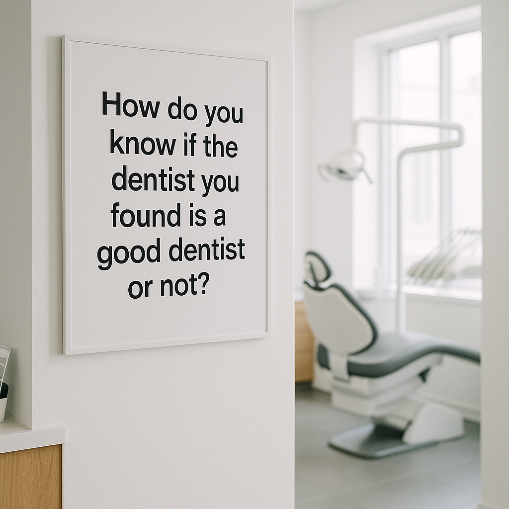 How do you know if the dentist you found is a good dentist or not?