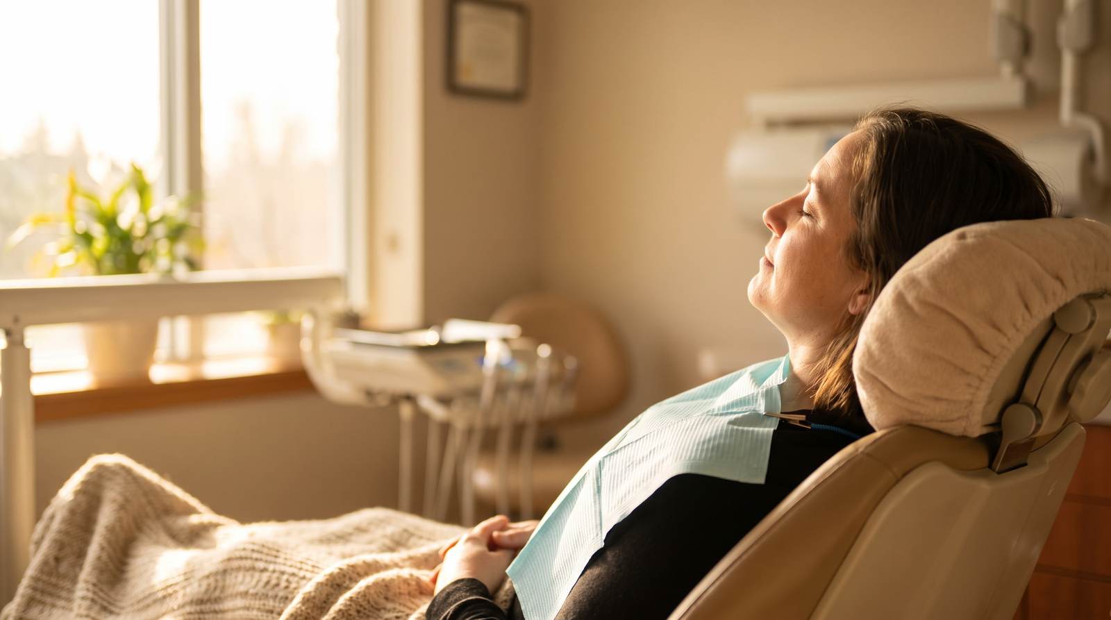 A patient resting peacefully during sedation
