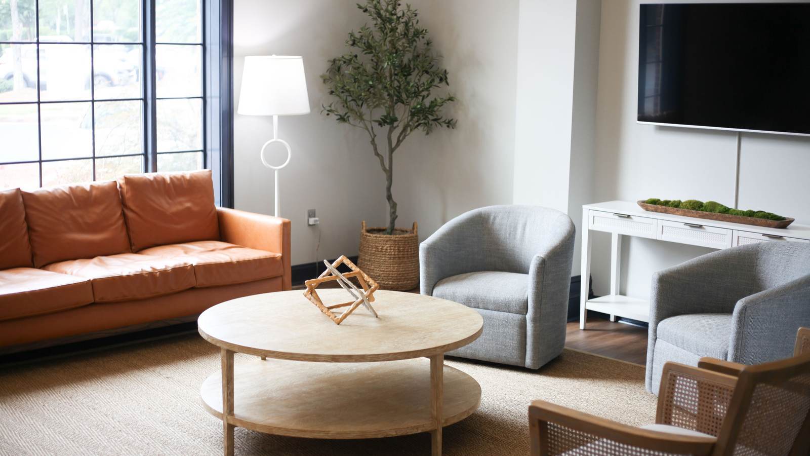 The modern waiting room at Piedmont Dental